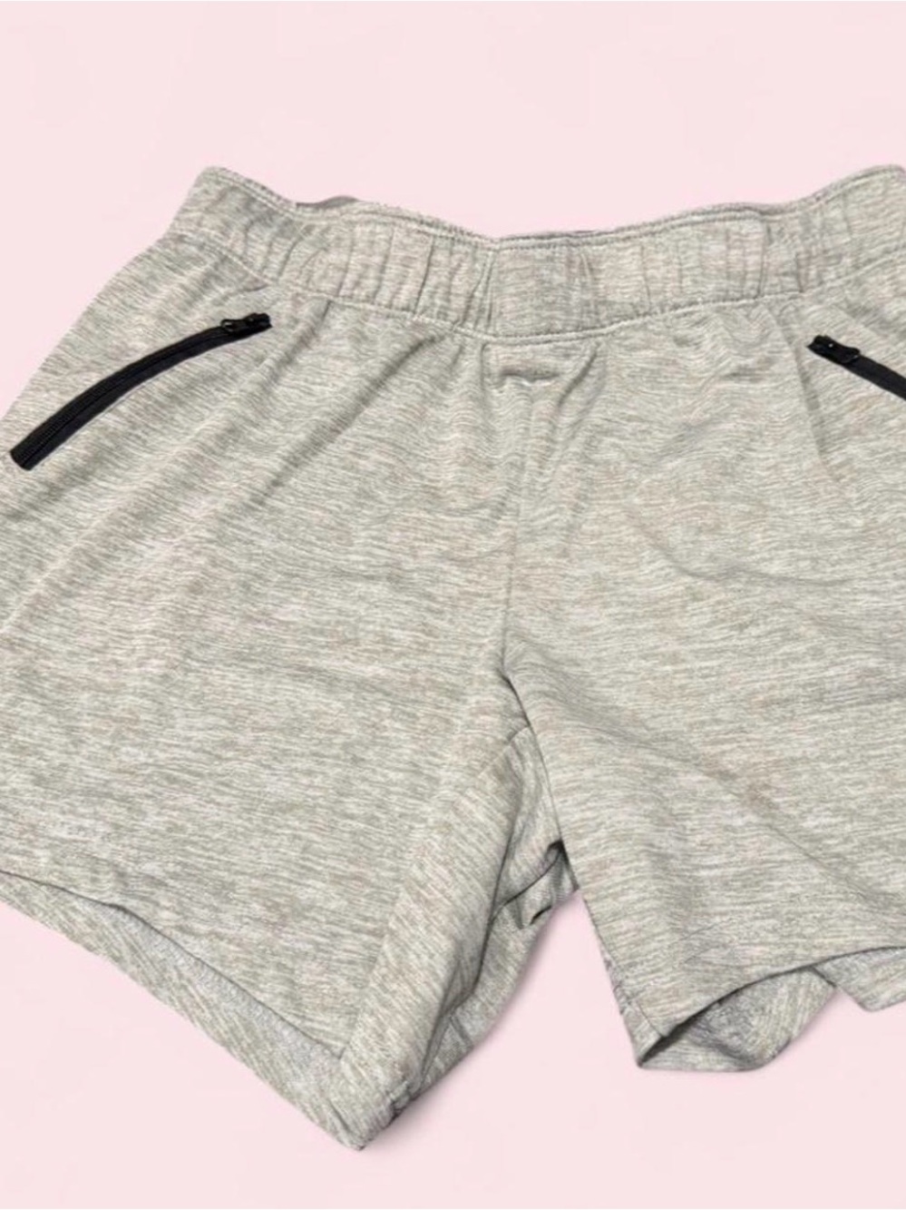 Light Gray Athletic Zip Pocket Shorts Liberty Pro